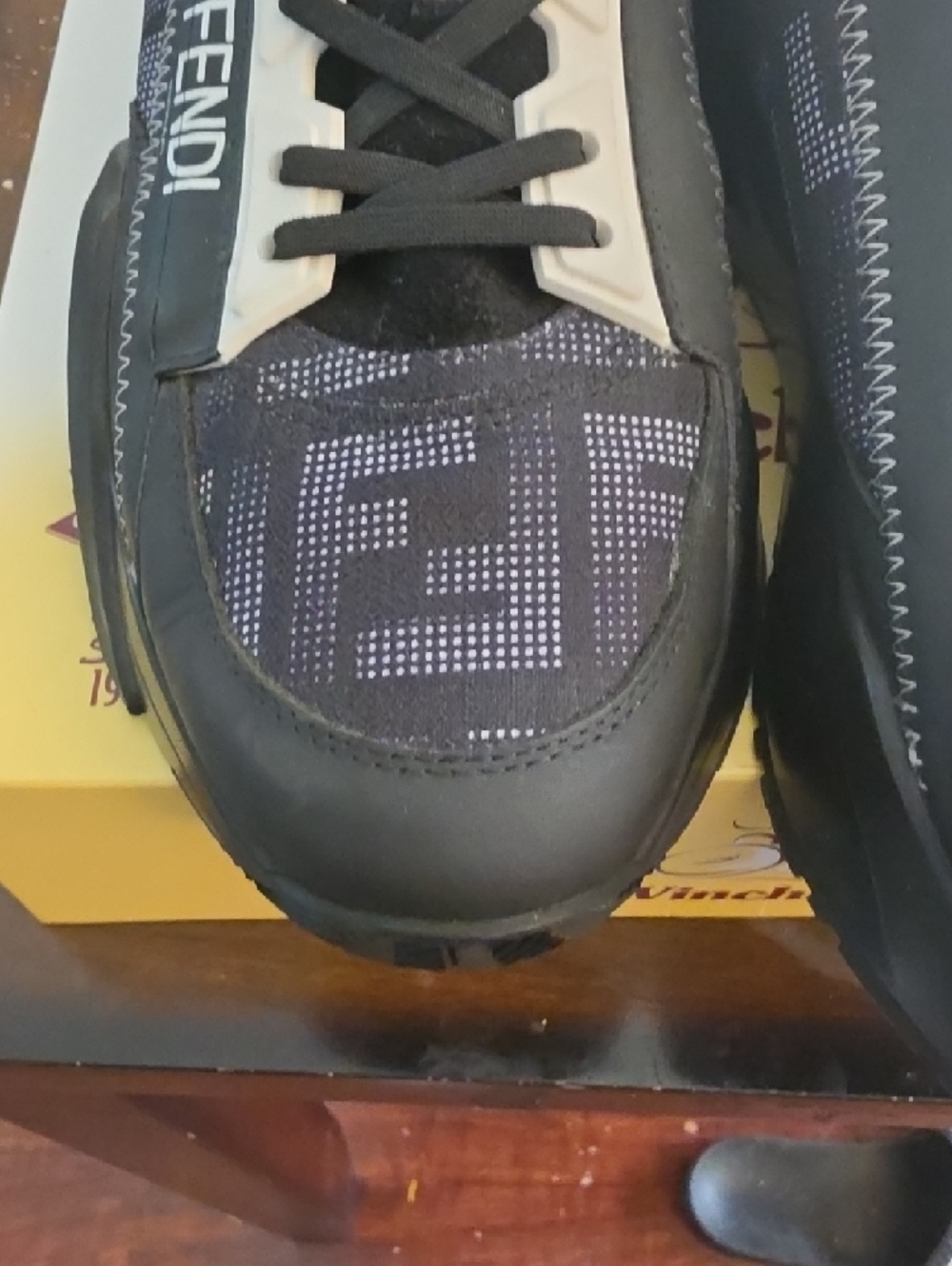 Fendi Black, White & Purple Men’s Low-Top Logo Sneakers - Picture 9 of 12